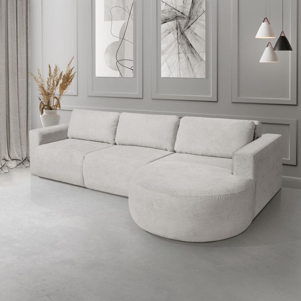 Sofá Orgânico Encantus 3 lugares Para Sala 2,92 cm  Bege Redenobre