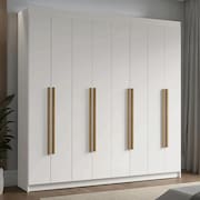 Guarda-Roupa Casal 8 Portas Batentes Branco/Branco/Rustic Venus Madesa