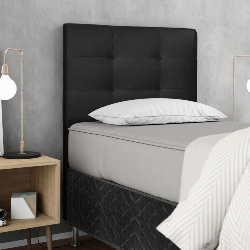 Cabeceira Estofada Cama Box Solteiro 90 cm Milão Suede