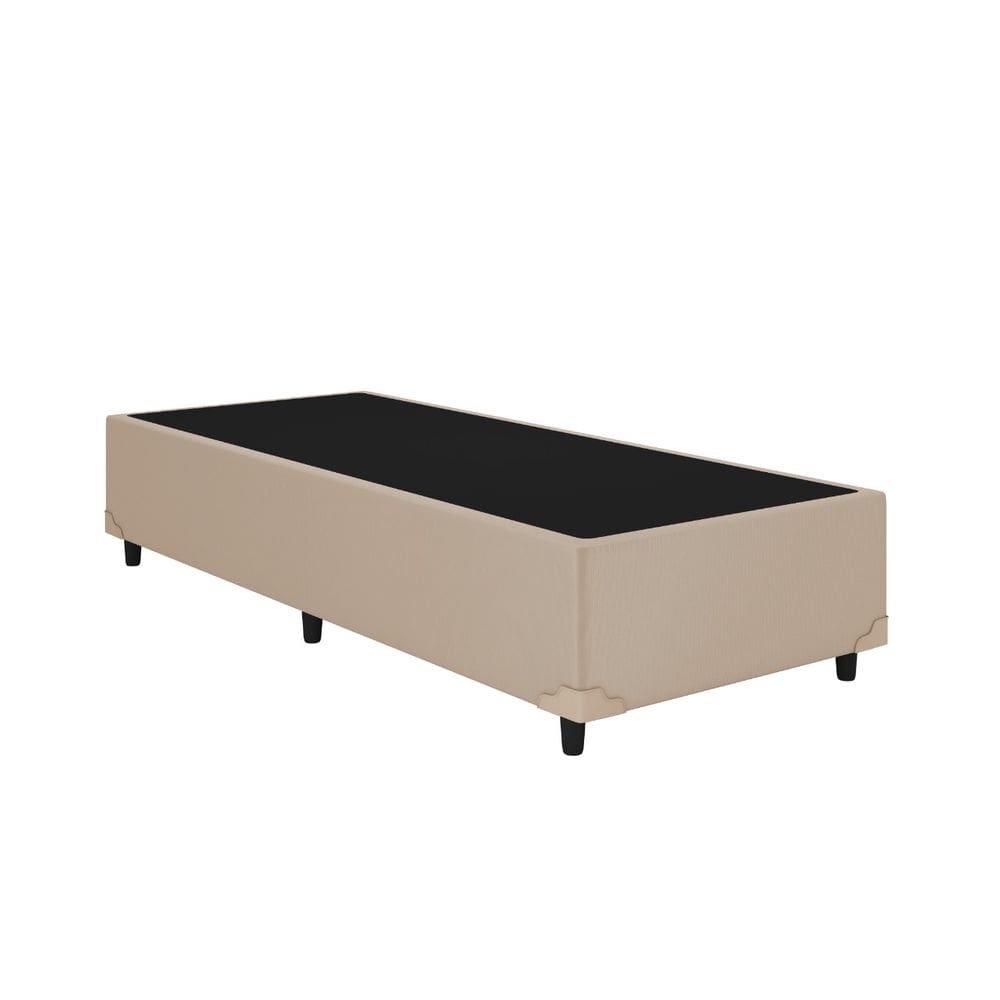 Base Box Solteiro Corino Bege 88x188 Blindado