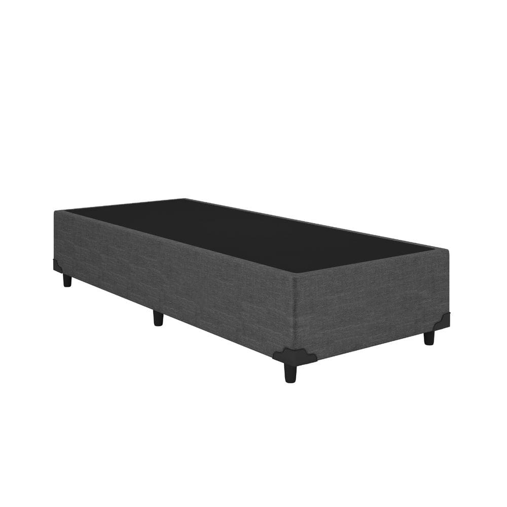 Base Box Solteiro Corino Cinza 88x188 Blindado