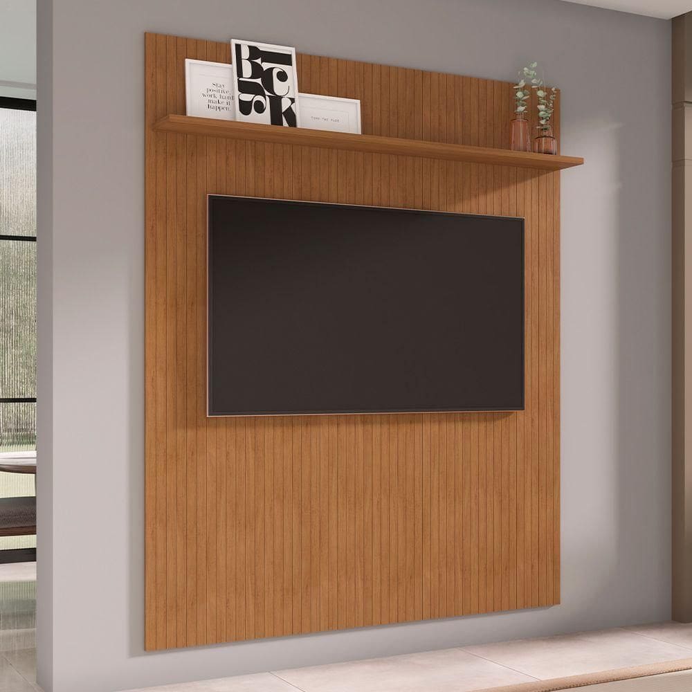 Painel Para 65 Polegadas Siena Frisado 2,20 Cedro