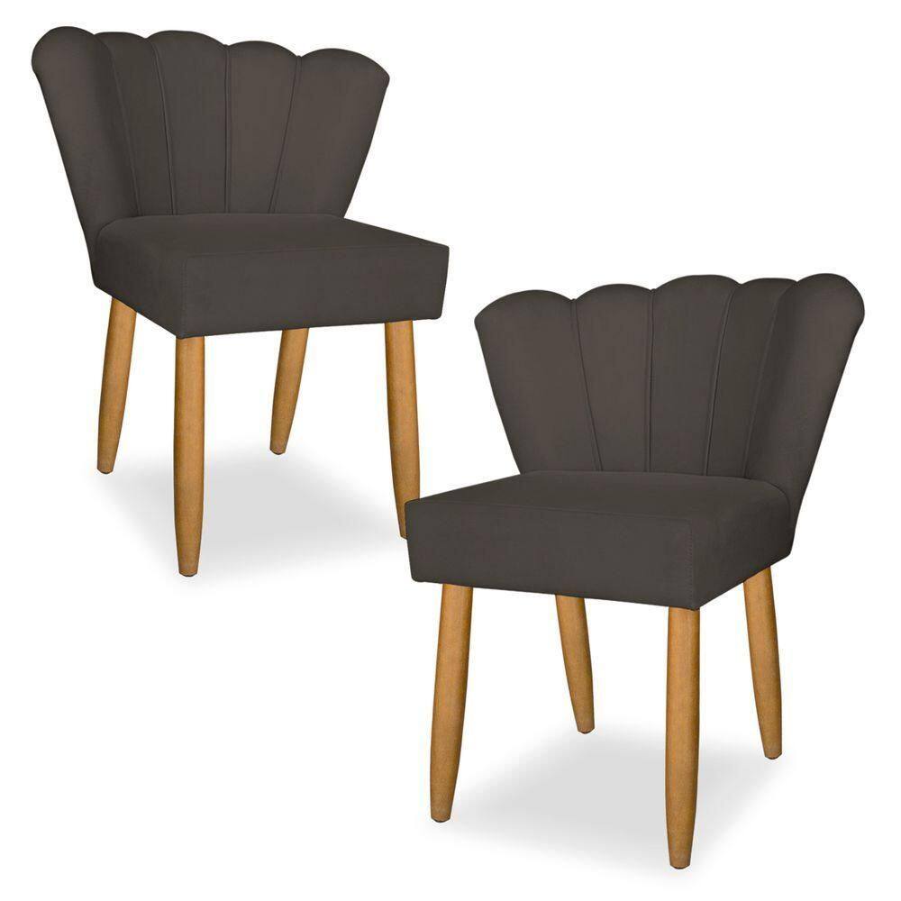 Kit 02 Cadeira Petala Para Sala E Jantar Leo Decor Cappuccino