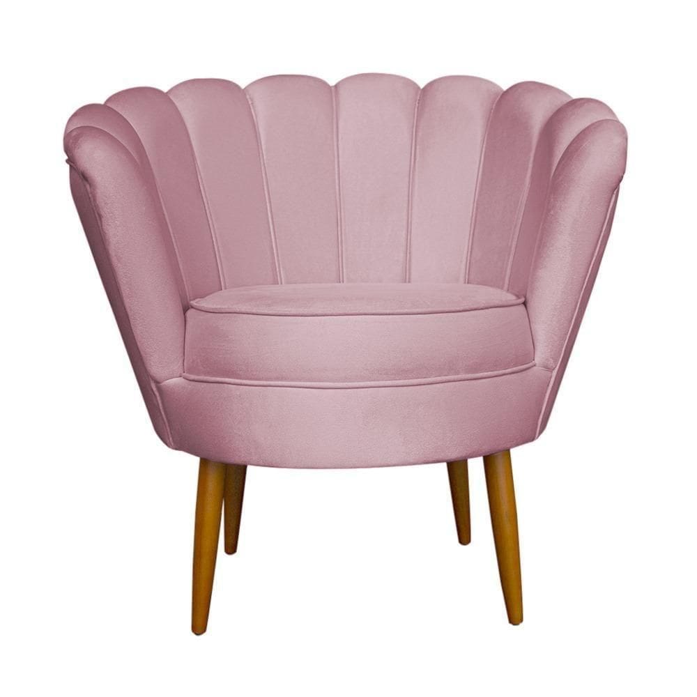 Poltrona Petala Para Sala E Recepção Leo Decor Rose