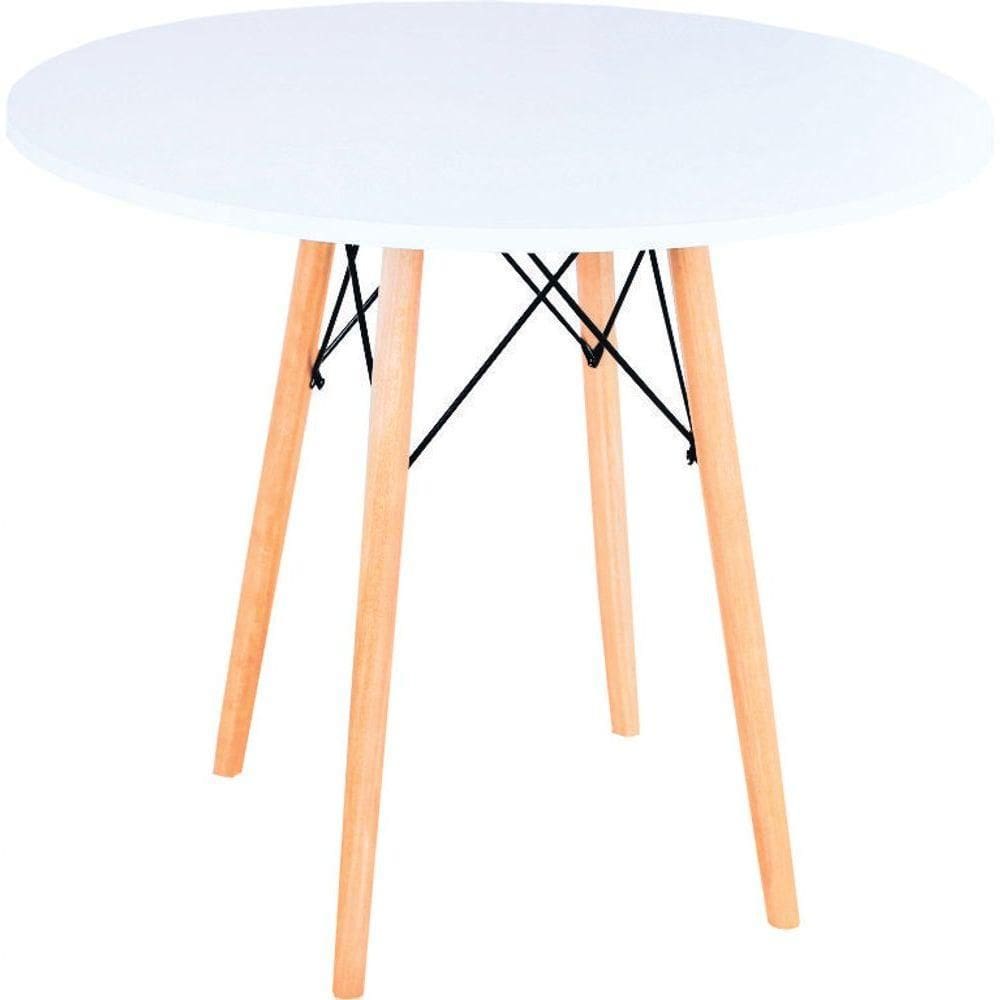 Mesa Eames Eiffel Redonda 80 Cm Branco