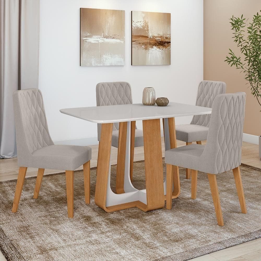 Conjunto Sala De Jantar Mesa Easy Pop 120x80cm 4 Cadeiras.