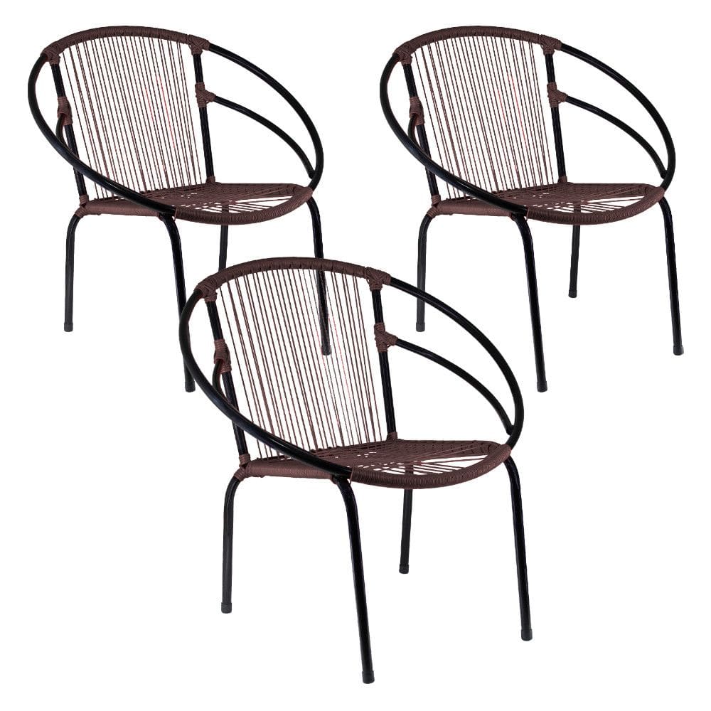 Kit 3 Cadeiras Eclipse Fibra Sintética Aço Carbono Acesse Móveis