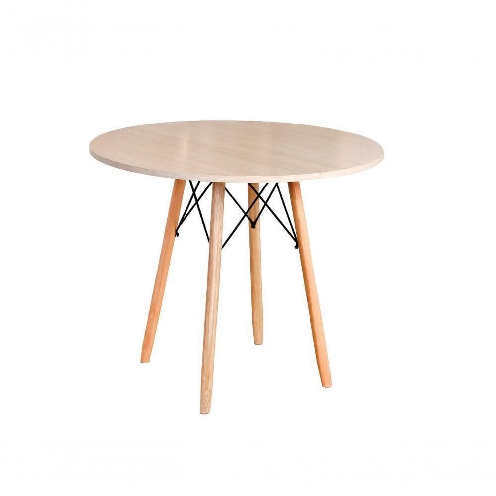 Mesa Eames Eiffel Redonda 90 Cm Madeirado Truffel
