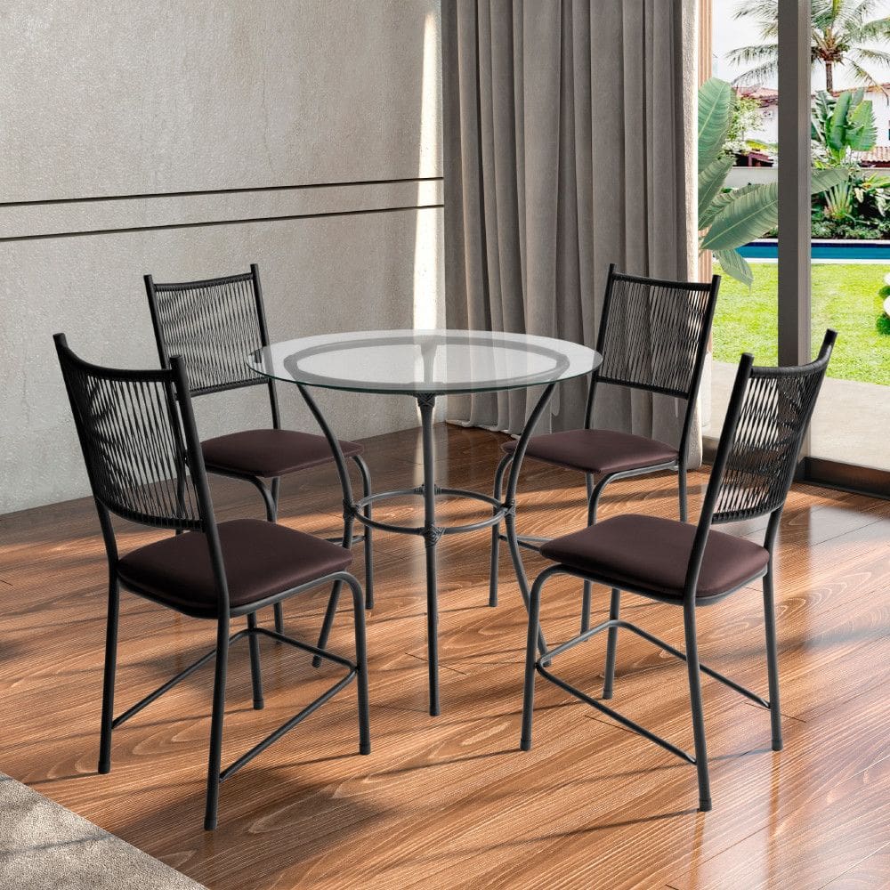Conjunto Mesa com 4 Cadeiras Lugo para Cozinha ou Jantar