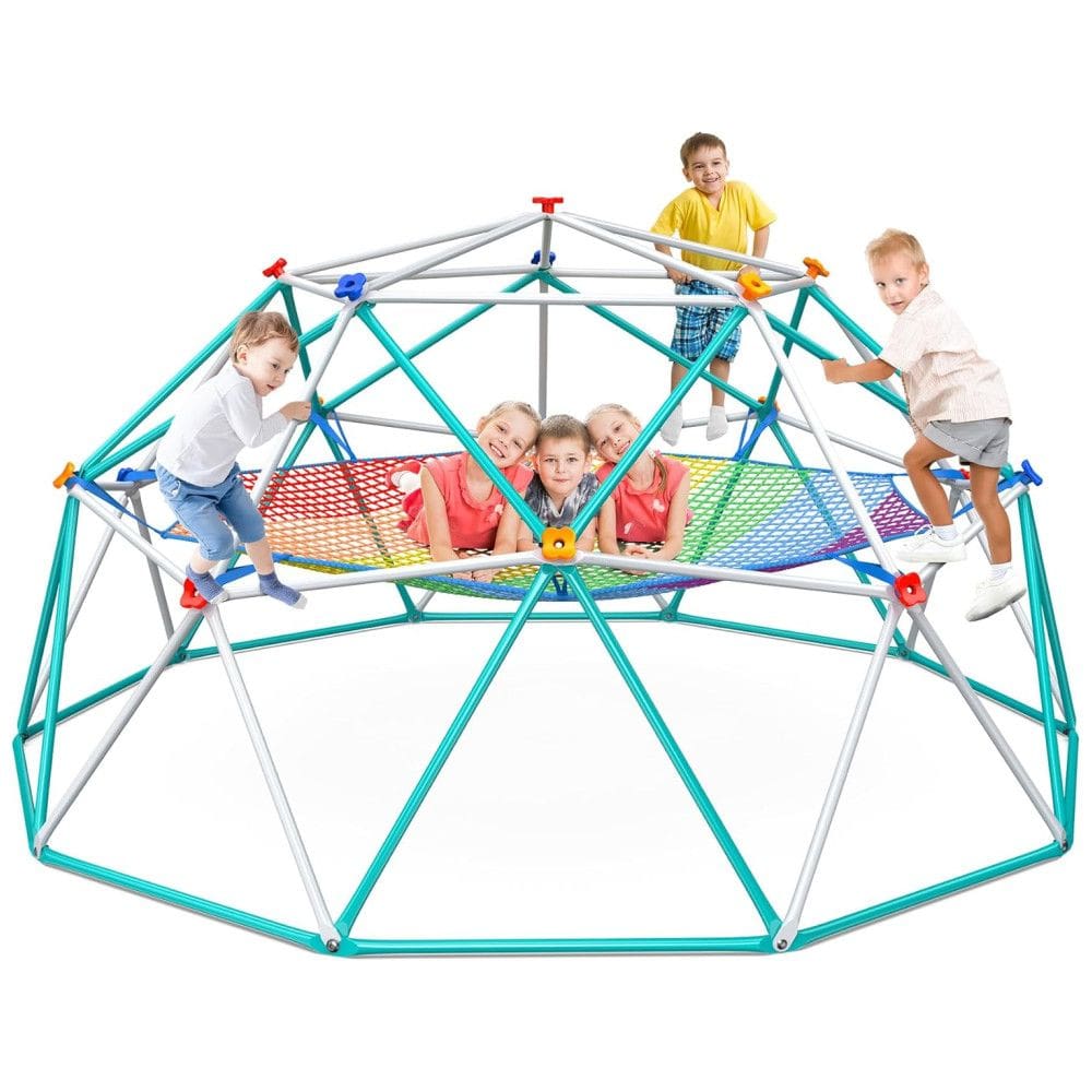 Domo de Escalada Hapfan com Rede de Carga, Ginásio de Selva de 3 metros com Rede de Balanço para Crianças, Conjunto de Playset para