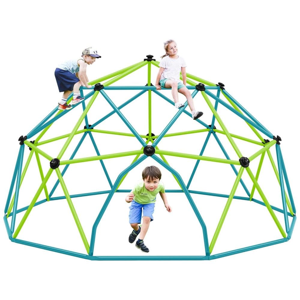 Merax Dome Climber, Jungle Gym ao Ar Livre para Crianças Suportando 400 kg, Fácil Montagem Geométrica Verde e Azul