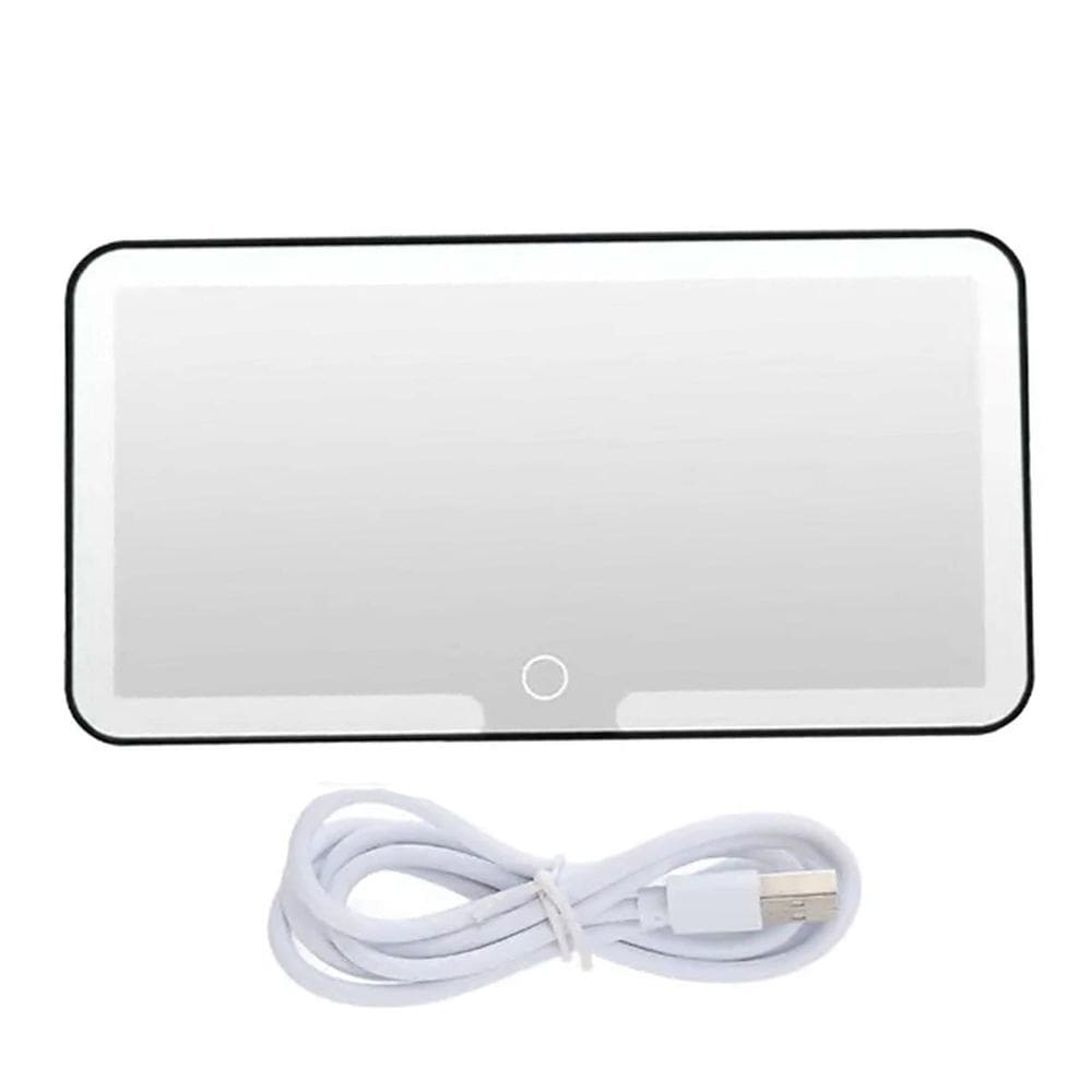 Espelho De Carro Led Quebra Sol 3 Cores USB Sem Fio Iluminaçao Retrovisor