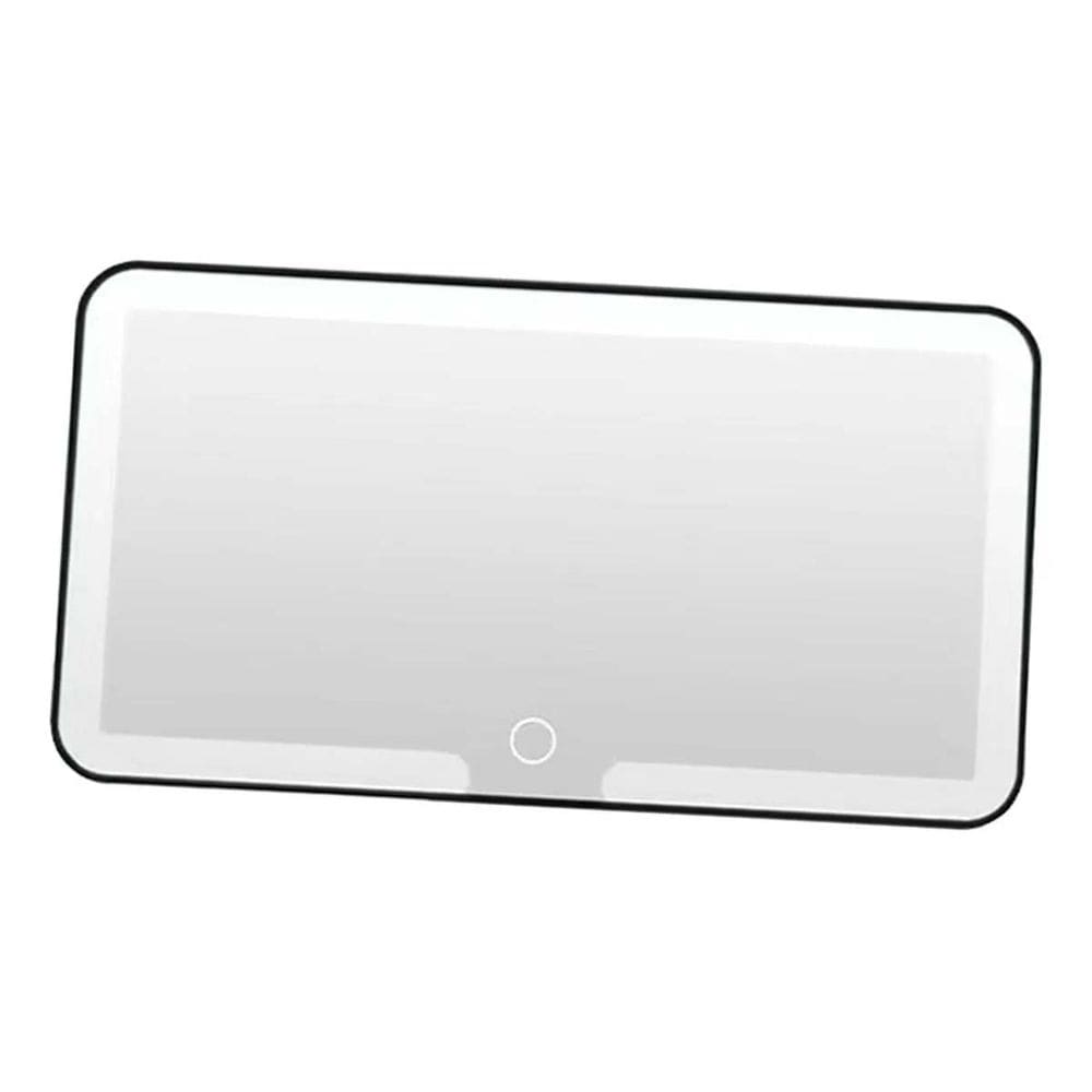 Espelho de Carro Sem Fio Maquiagem USB Led Quebra Sol 3 cores Automovel Veiculo Branco quente e Frio