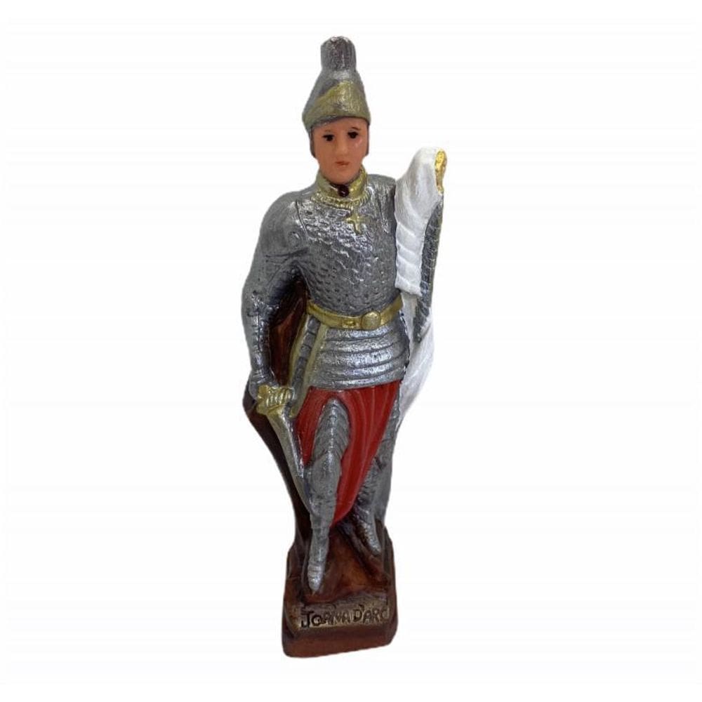 Escultura Joana Darc Vermelha Em Resina 21 Cm