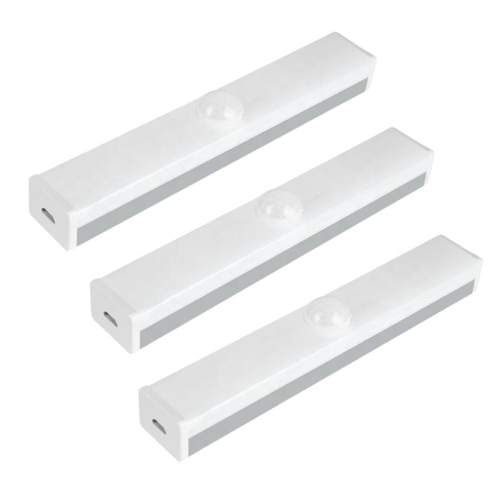 Kit 3 Luminárias Barra Led Sobrepor 30Cm Com Sensor - Usb