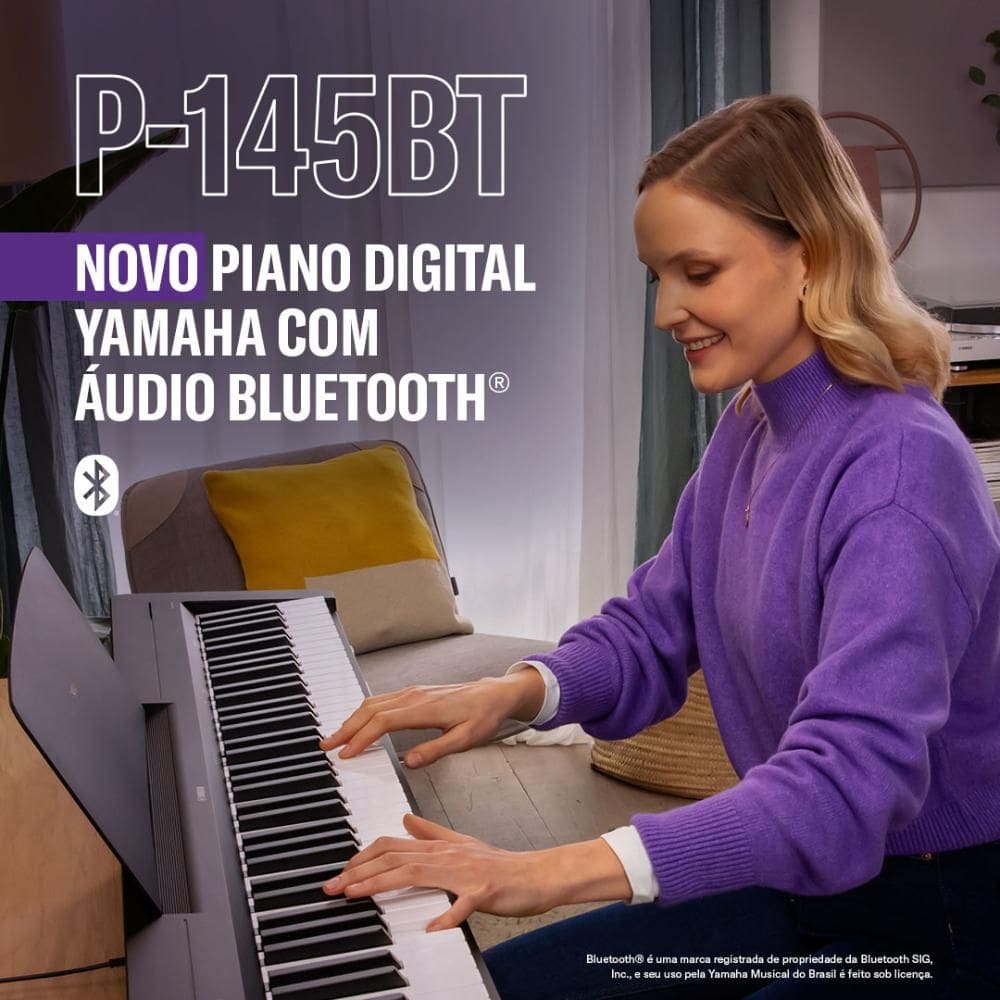 Piano Digital Yamaha P145 Btb Com Audio Bluetooth