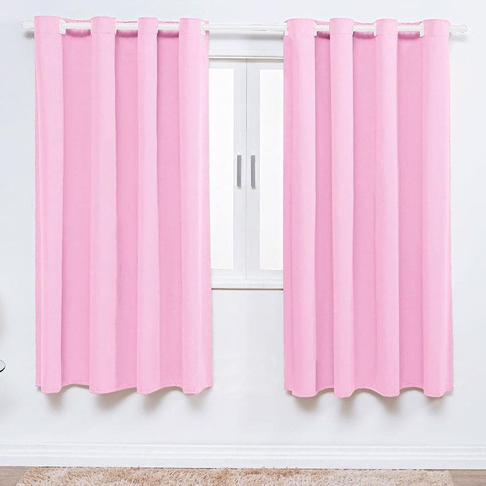 Cortina Para Quarto Infantil 2 Metros Rosa