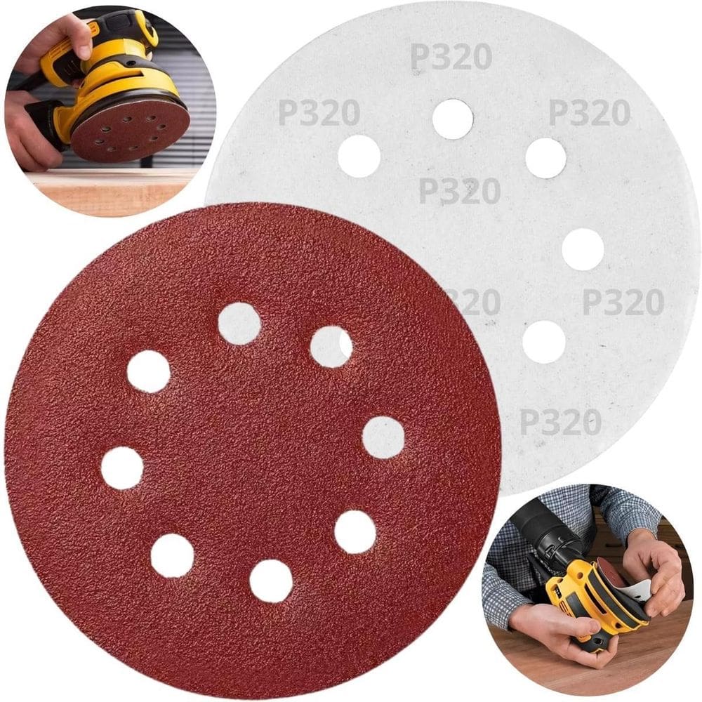 Disco De Lixa Aderente Com Furo 125Mm Grão 320 Kit 50 Un