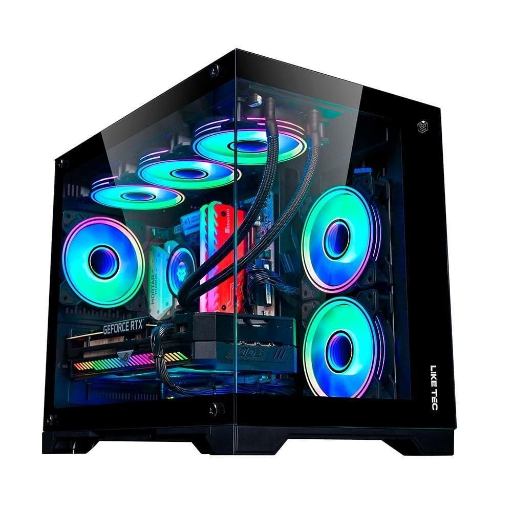 Gabinete Gamer Liketec Mad Rock Preto Com 4 Fans Rgb