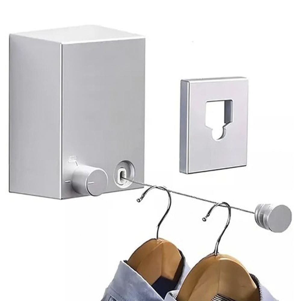 Varal de Roupa Retratil Extensivel Parede Muro Sacada Lavanderia Lençol Seca Rapido Facil