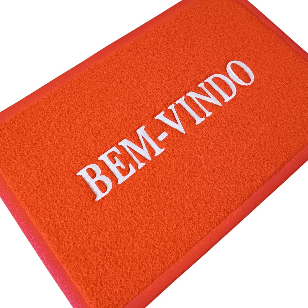 Capacho Tapete de Entrada Bem Vindo 60cm x 40cm PVC 8 Cores