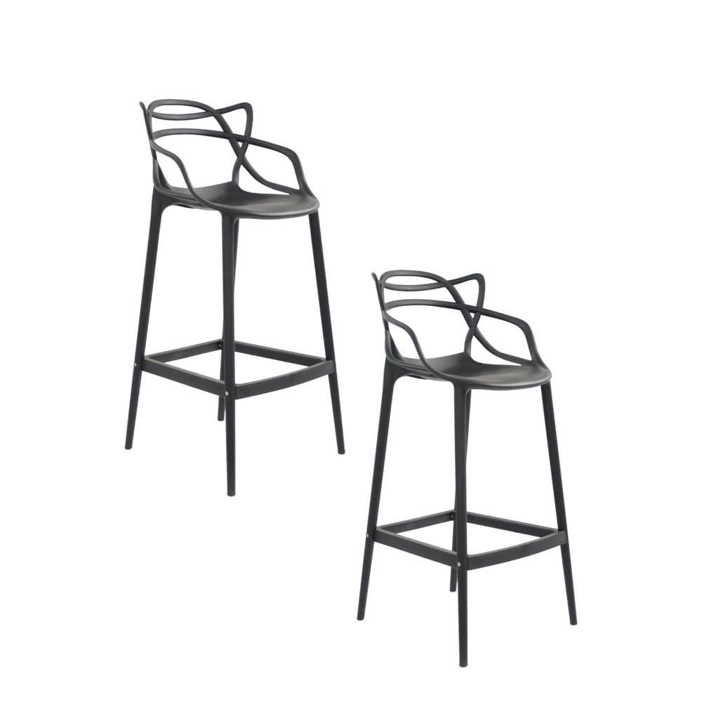 Kit 2 Banquetas Altas Alegra Espresso Móveis Preto