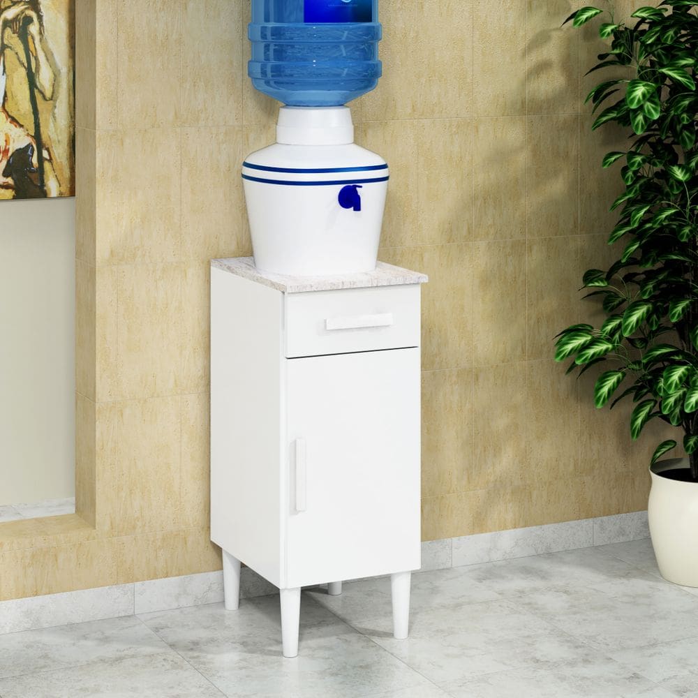 Balcão Pequeno Suporte Galão de Água Cozinha Branco
