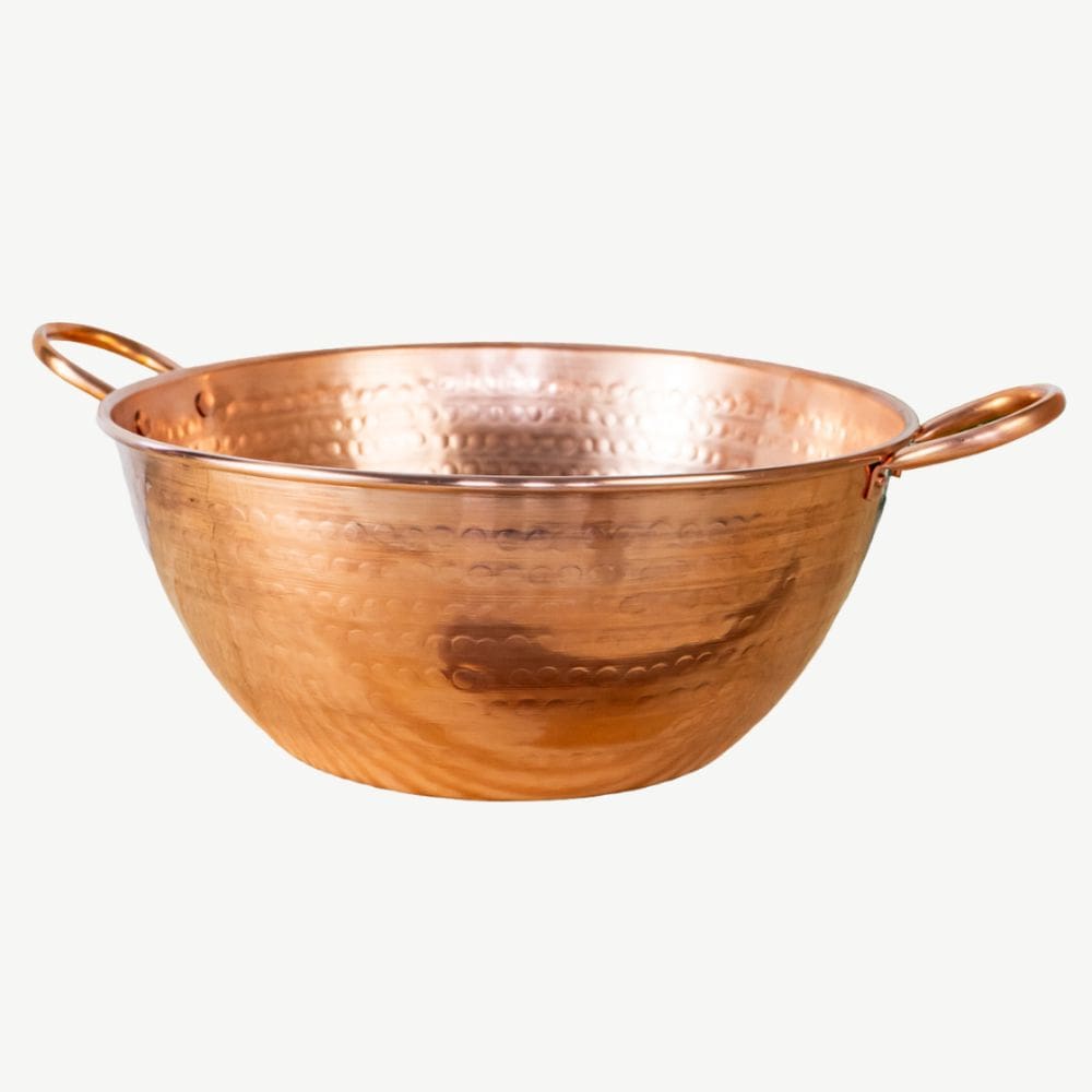 Tacho de Cobre Puro Artesanal com Alças para Doce 18 litros