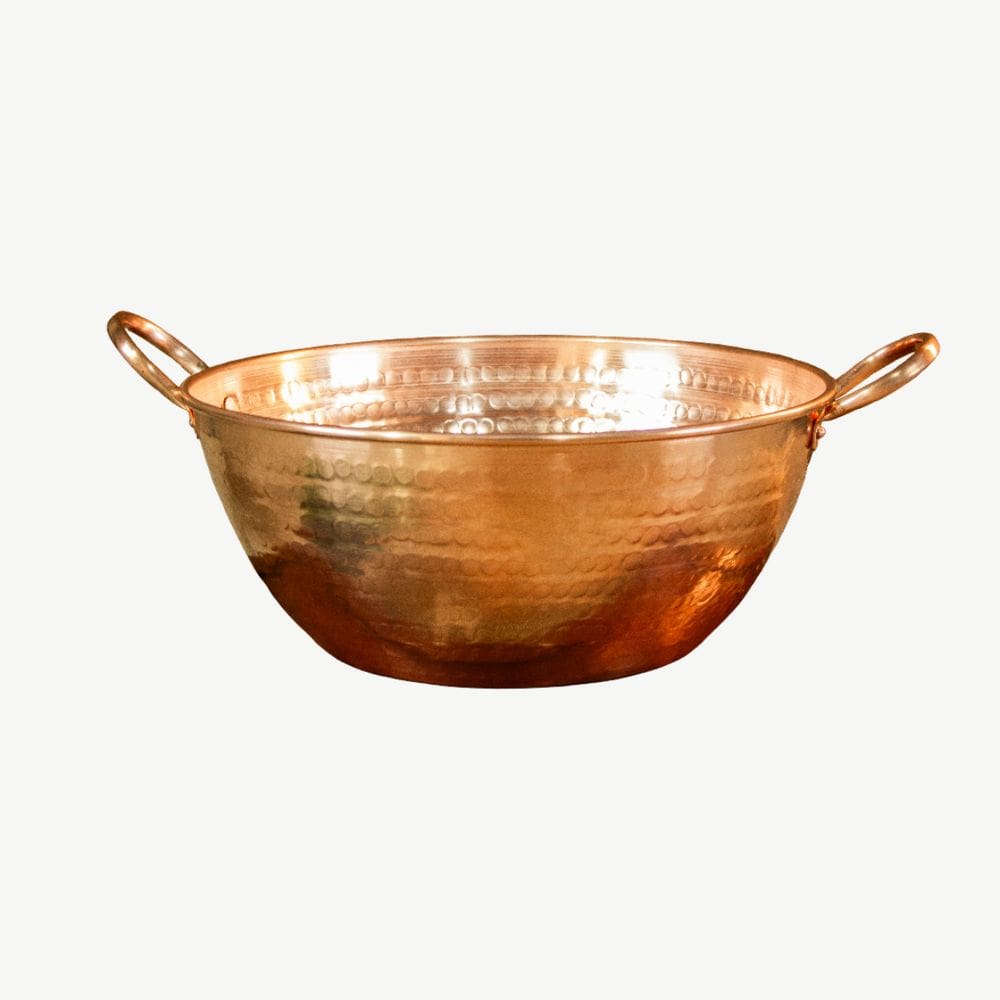 Tacho de Cobre Puro Artesanal com Alças para Doce 1 litro
