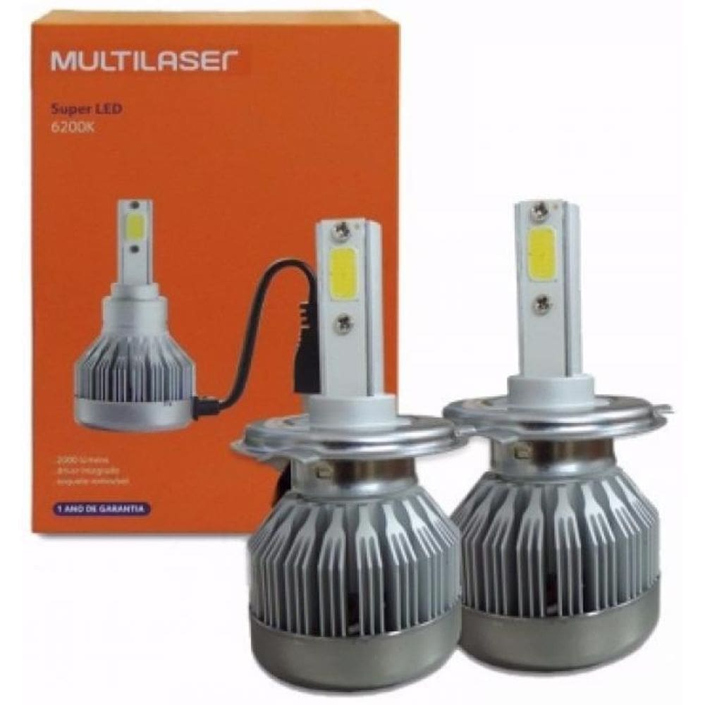 Par Lâmpada Super Led 6200k 30w Multilaser H8