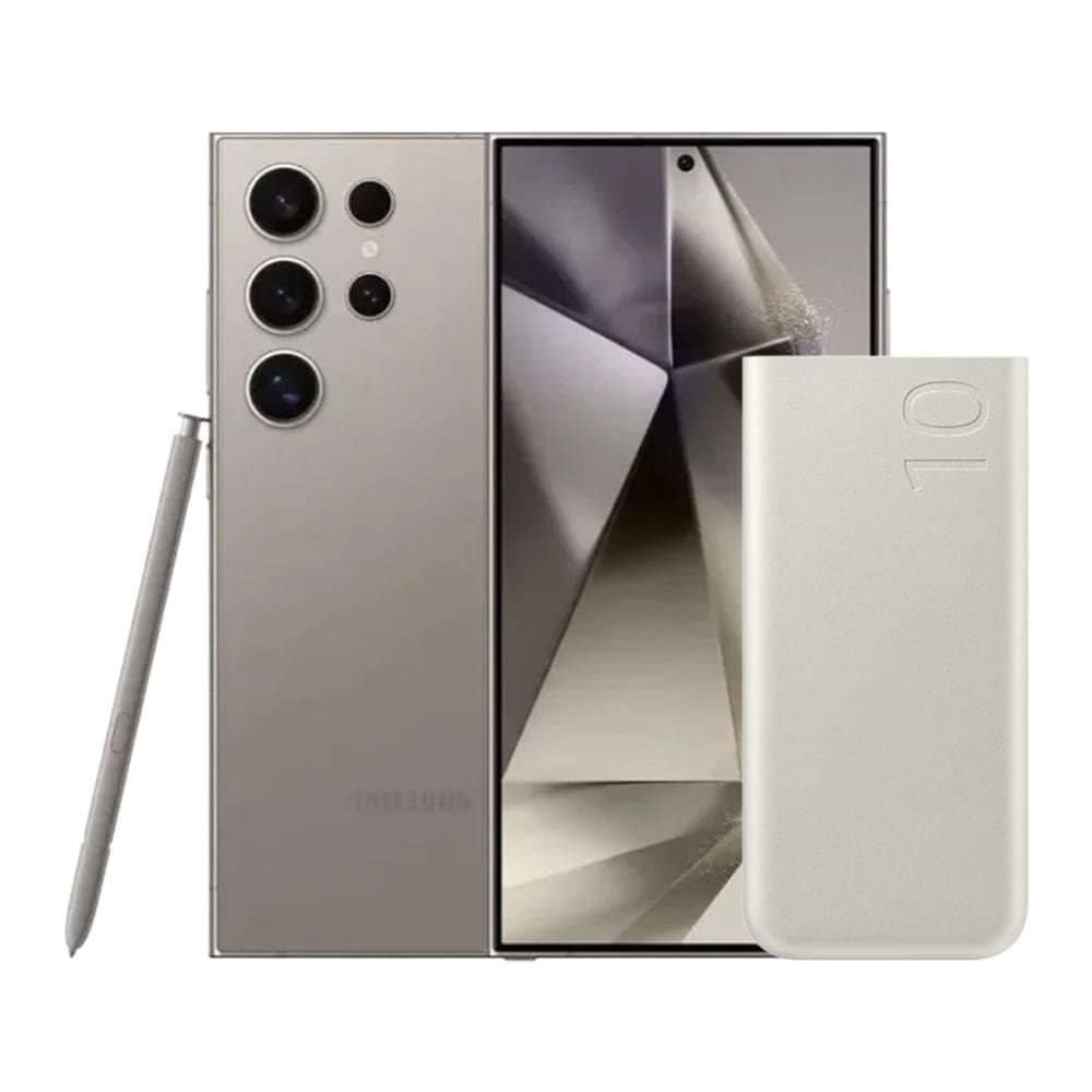 S24 Ultra (256GB) - Titânio Cinza + Bateria Carregador Portátil 2x USB-C, 10000mAh, Super Rápida 25W