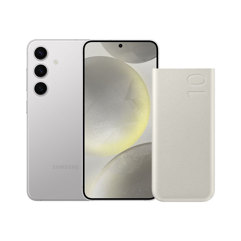 S24 (256GB) - Cinza + Bateria Carregador Portátil 2x USB-C, 10000mAh, Super Rápida 25W