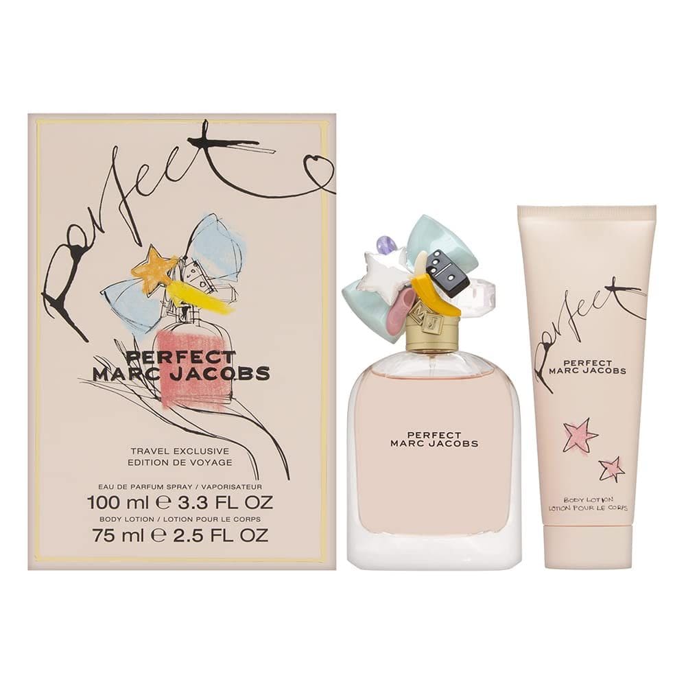 Conjunto de perfumes Marc Jacobs perfeito para mulheres: Eau de Parfum 100mL +loção corporal 75mL
