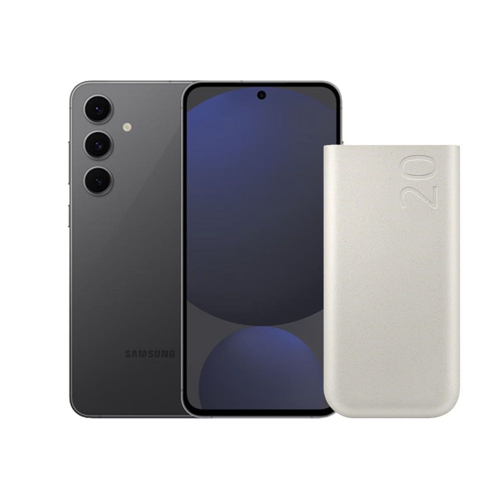 S24 FE (256GB) - Grafite + Bateria Carregador Portatil 3x USB-C 20000mAh Super Rapida 45W