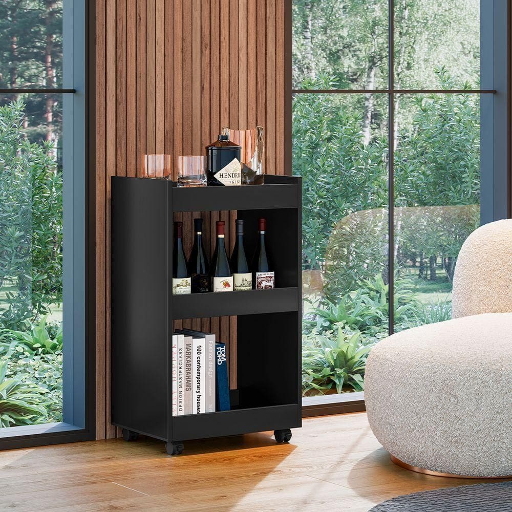 Balcão Para Organizar Multiuso Modelo Jade Para Casa Preto