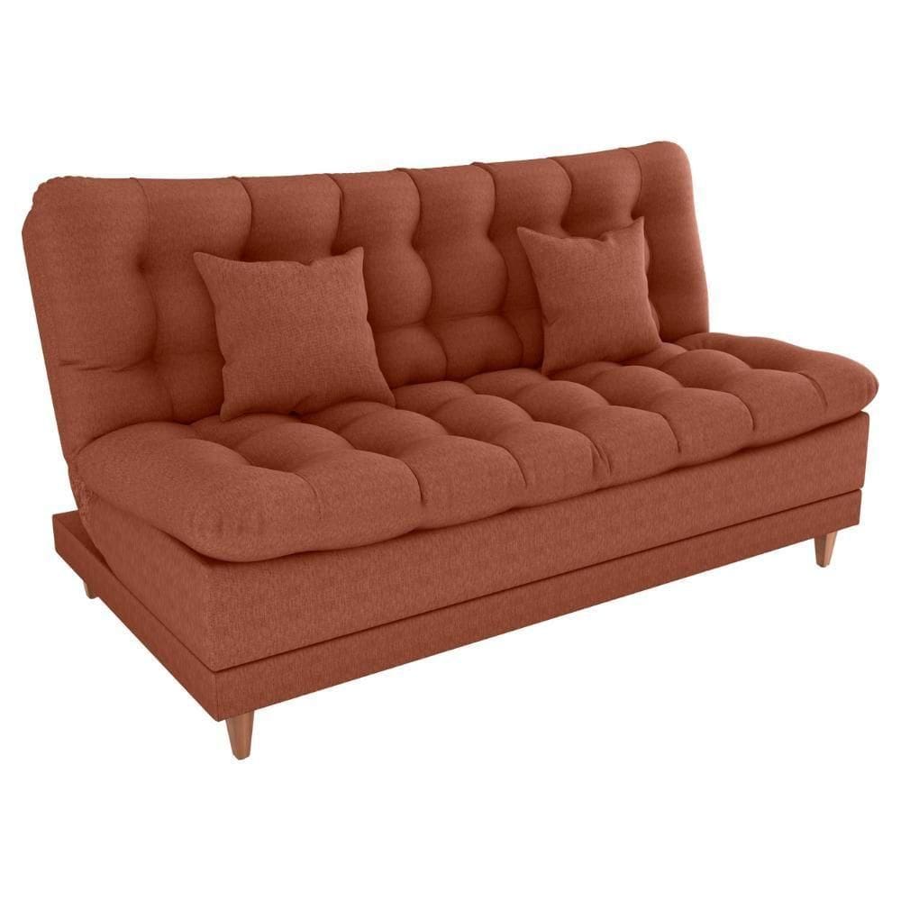 Sofa Cama 2 Lugares 185 Cm Duda Tecido Pompeia G500 Terracota Milani Store Terracota