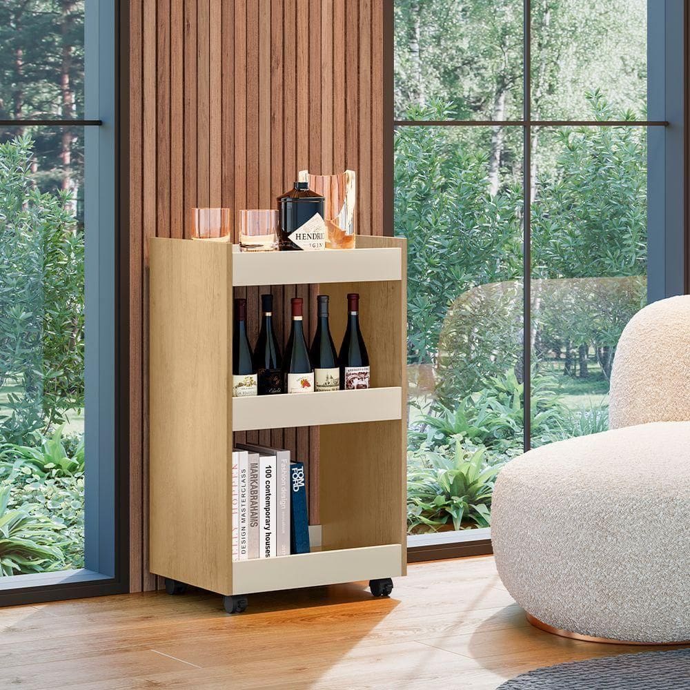 Balcão Para Organizar Multiuso Modelo Jade Para Casa Cinamomo Off White