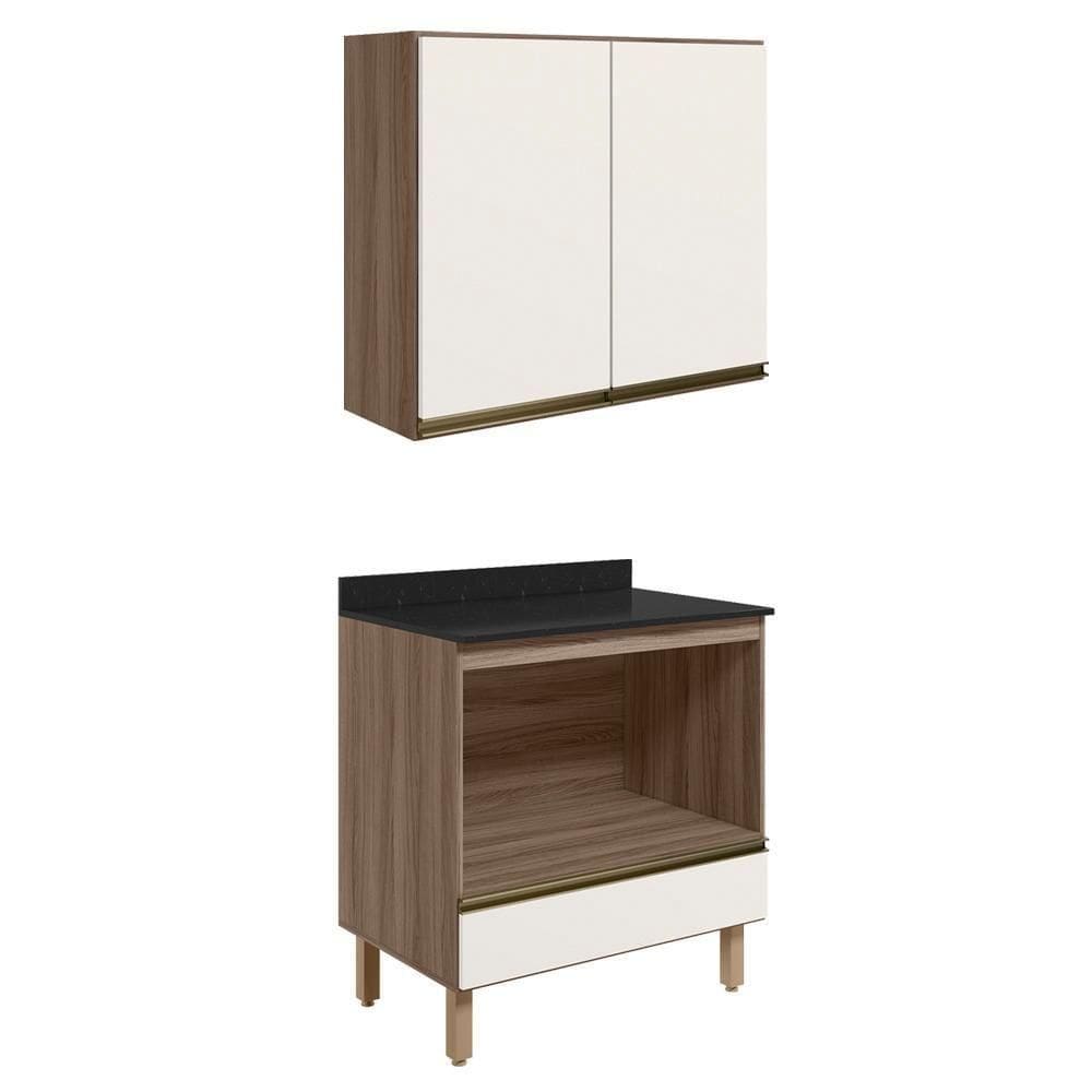 Armario Aereo Balcao Forno 80cm Mdf Kali Carvalho Nicioli
