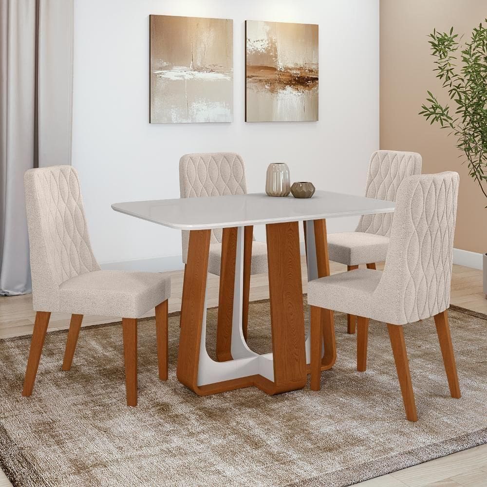 Conjunto Sala De Jantar Mesa Easy Pop 120x80cm 4 Cadeiras