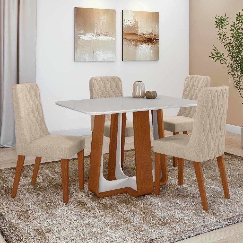 Conjunto Sala De Jantar Mesa Easy Pop 120x80cm 4 Cadeiras