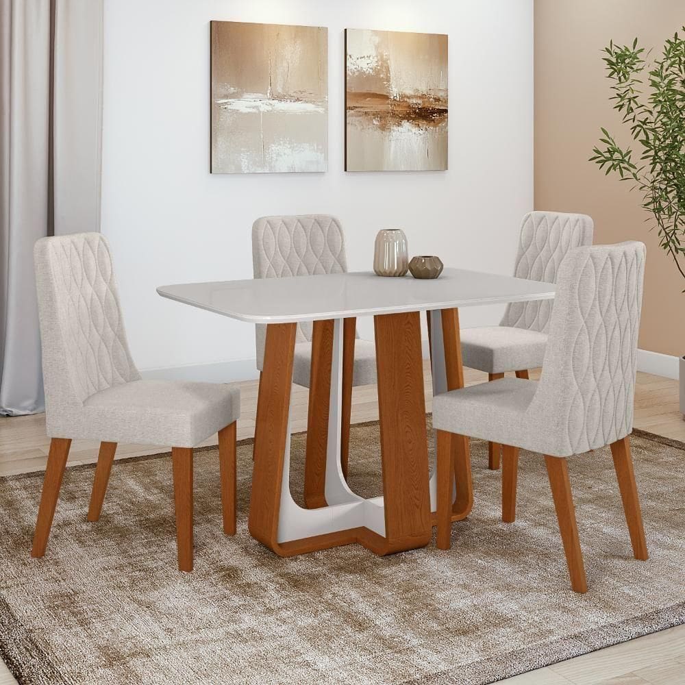 Conjunto Sala De Jantar Mesa Easy Pop 4 Cadeiras Seat