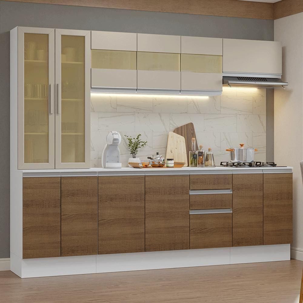Armário De Cozinha Completa 100% Mdf 240Cm Smart Madesa