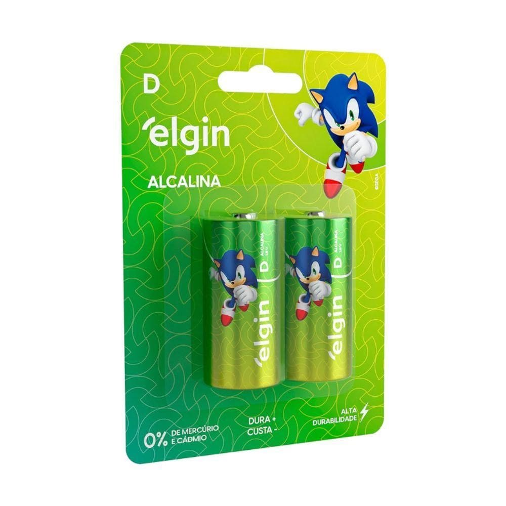 Pilha Alcalina D Elgin