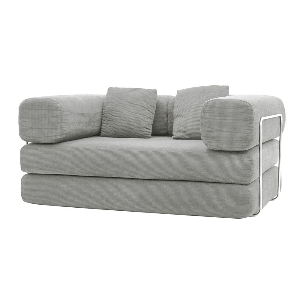 Sofá-Cama Bloom Retrátil Bouclê Design Moderno Na Caixa