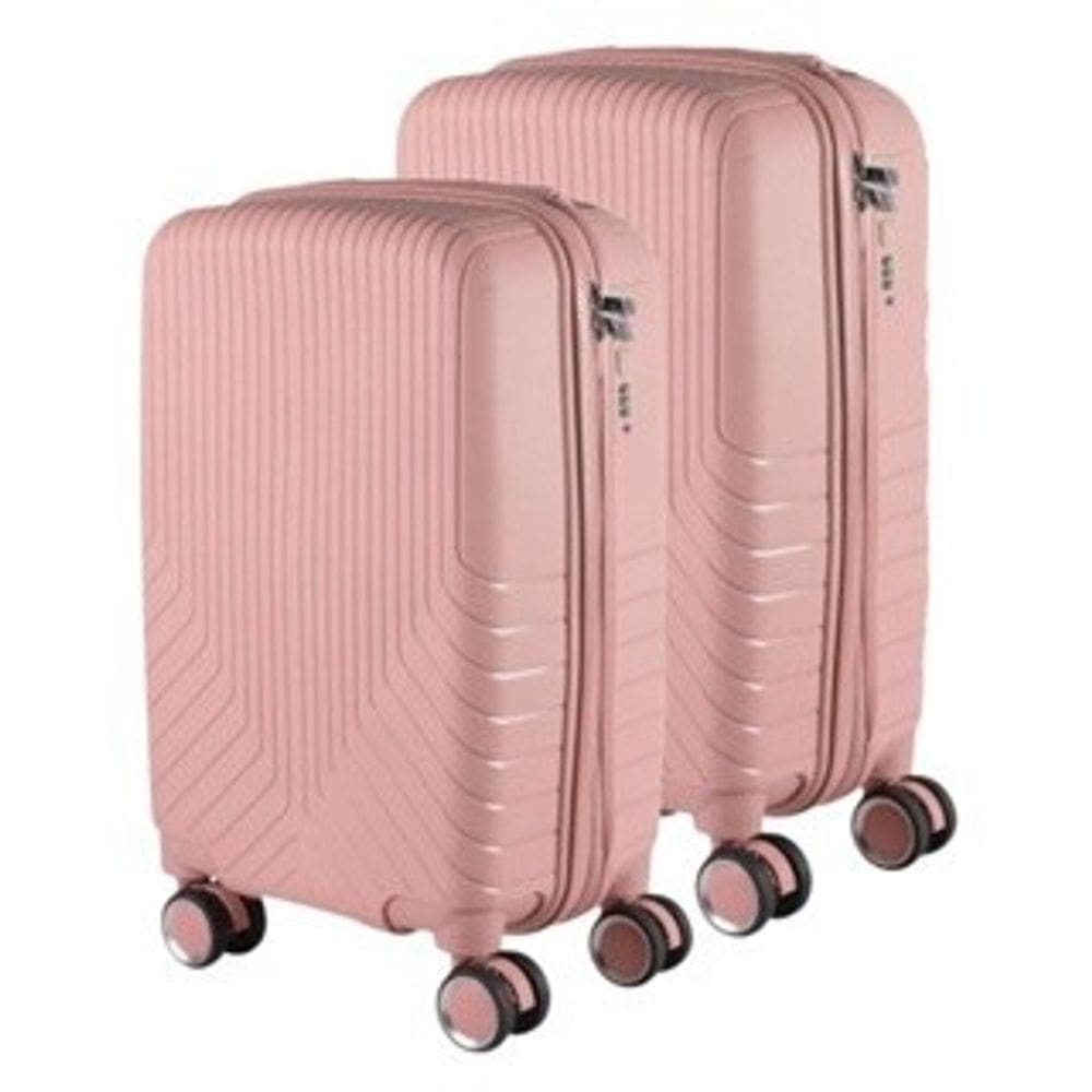 Kit Mala Bordo 10kg + Mala Media 23kg POLIPROPILENO Maldivas Ultra Resistência rodinhas 360°Giratória