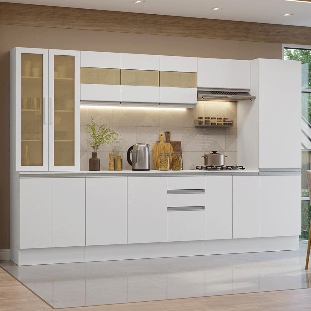 Armário De Cozinha Completa 100% Mdf 290 Cm Smart Madesa