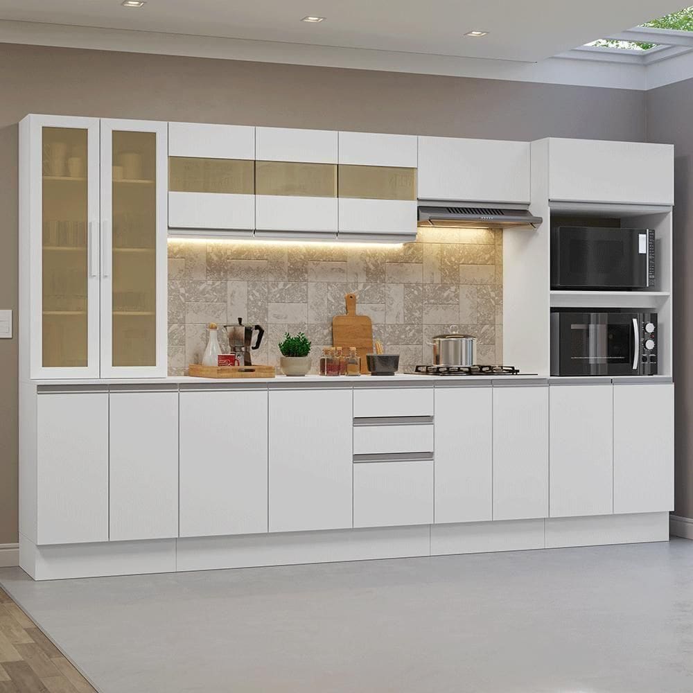 Armário De Cozinha Completa 100% Mdf 310 Cm Smart Madesa