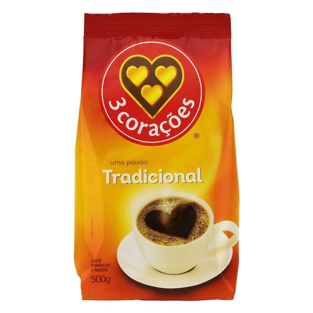Café Torrado e Moído 3 Corações Tradicional 500g