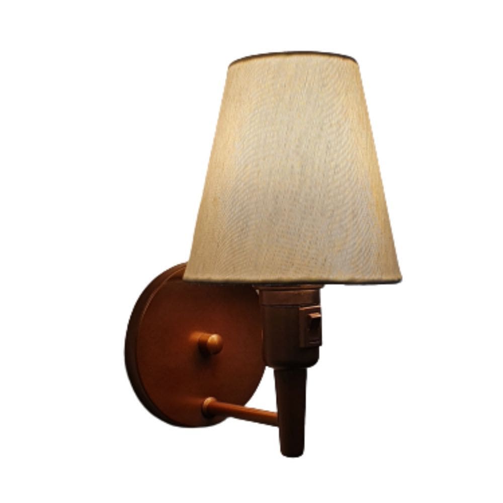 Arandela de Parede Vivare Md-2013 Cobre Com Interruptor Liga e Desliga Cúpula em Tecido - Bivolt