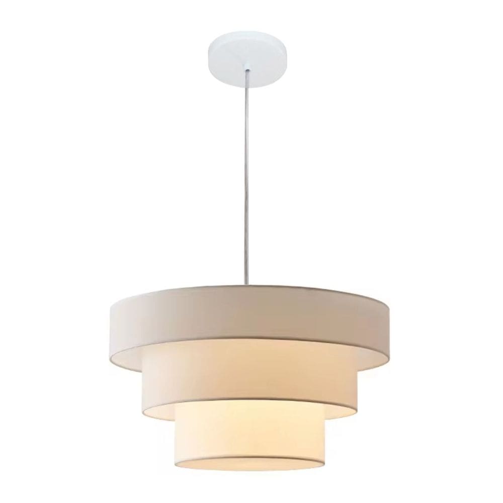 Lustre luminária pendente Vivare PE-4108-BR em Tecido estilo creme francês estilo nórdico japonês quarto estudo sala de estar sala de jantar